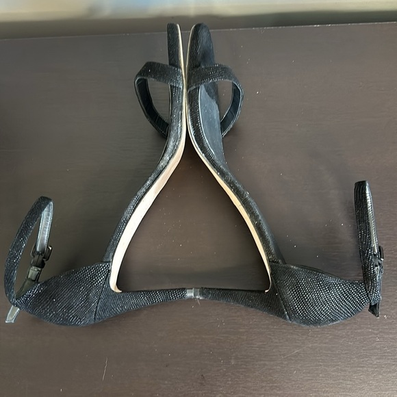 Stuart Weitzman Nun Naked Black Heels Sparkle Ankle Strap Open Toe Sandals 10.5 - Picture 10 of 14